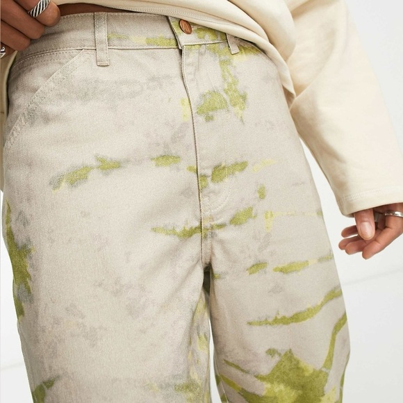 Reclaimed Vintage unisex baggy jeans in green acid wash Size 30 - Picture 4 of 13